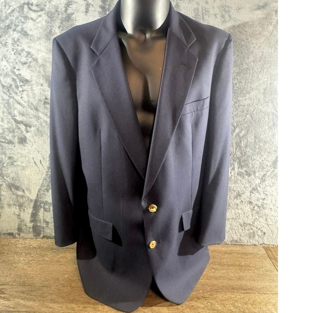 Designer x Christian Dior Le Connaisseur Navy Blazer Pure Virgin Wool 42L VTG